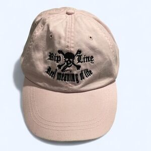 Vintage-style pink baseball cap with embroidered skull by Adams